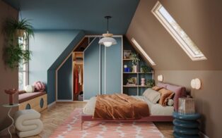 Attic slanted doors